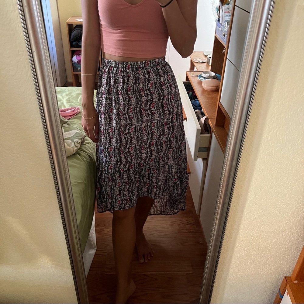 Hi-Lo floral skirt coverup